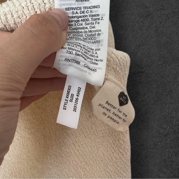 Madewell Henley Sweater Tee Rainbow Stripe Vintage Parchment Size XS - Picture 8 of 12